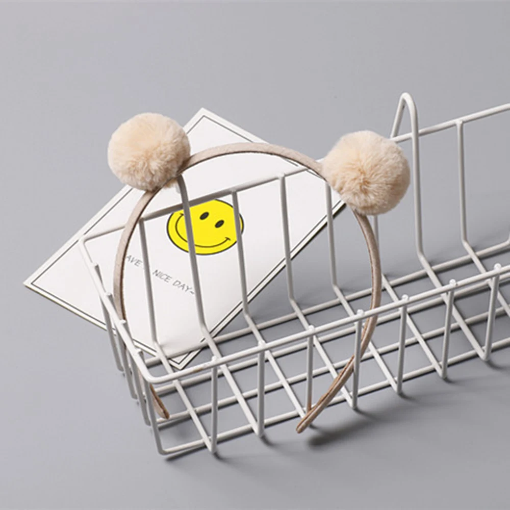 Повязка на голову с милыми плюшевыми шариками для девочек милые и маленькие