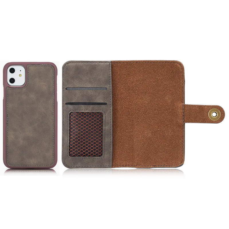 

Magnetic Flip Case For iPhone 11 phone case For iPhone 12 11 Pro Max XS Max XR 8 7 6 Removable Genuine Leather Cover