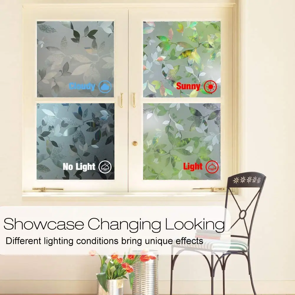 Privacy Window Film Rainbow Flower Static Cling Sliding Glass Door Non Adhesive Anti UV for Home Decoration | Дом и сад