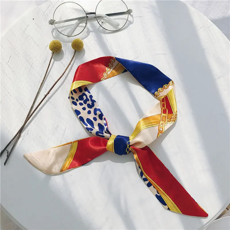 

Small silk scarf female scarf long scarf headband printing imitation silk tie hair spring and autumn new headband