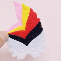 60pcs53 5cm white felt wings fabric patches padded felt garment appliques padded felt appliques hair hat decorative ornament