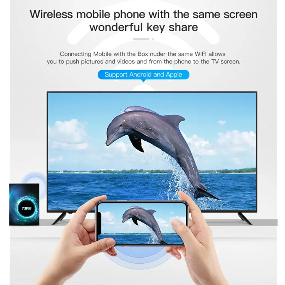 Смарт ТВ T95 Android 10 0 4 Гб 32 ГБ 64 четырехъядерный Allwinner H616 1080P 4K 6K медиаплеер 2 16