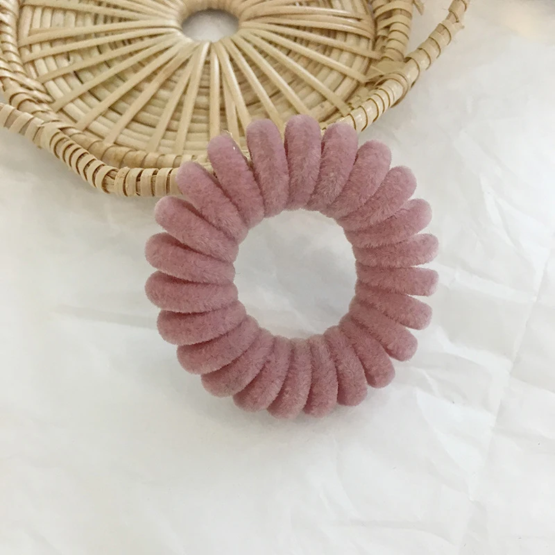 

1Pcs Women Thin Colorful Elastic Frosted Rubber Telephone Cord Wire No Crease Hair Ties Scrunchies Hair Ring Band