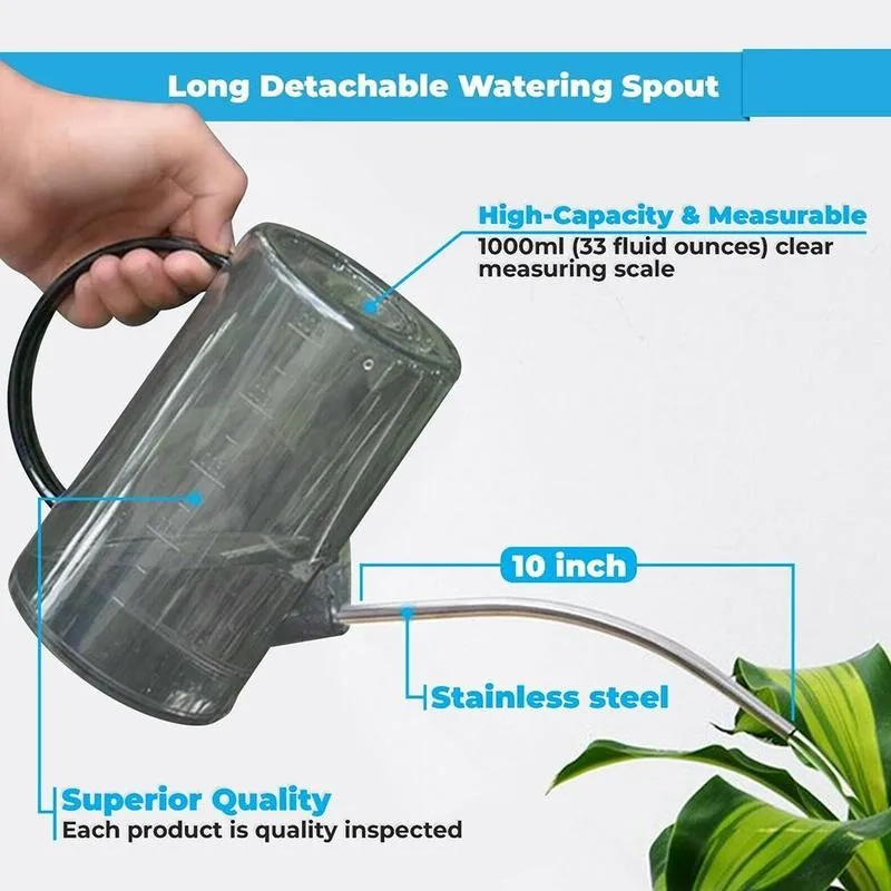 Лейка для сада прозрачная стальная длинная | Дом и сад