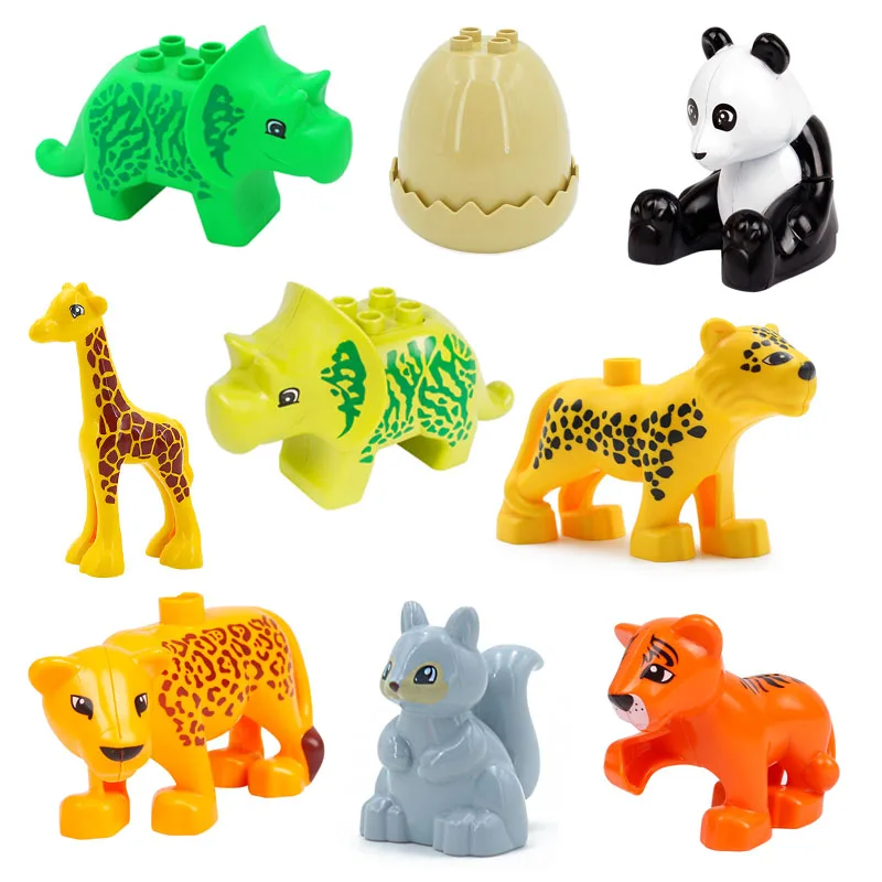 Набор строительных блоков с животными фигурки Динозавры крокодил изображение