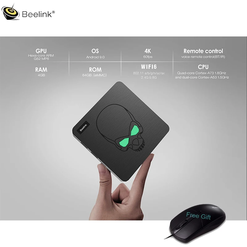 Beelink GT King Мини ПК компьютер Android 9 0 Amlogic S922X Hexa core G52 MP6 графика 4 Гб LPDDR4 64GBWiFi6 Bluetooth 1 4K 75
