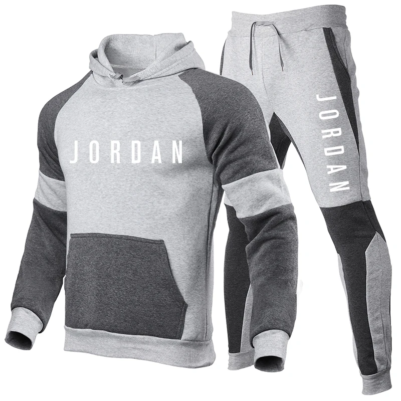 

New Fashion Mens Clothing Pullovers Cotton Men Tracksuits Hoodie Two Pieces + Pants Sports Shirts Fall Winter Track suit