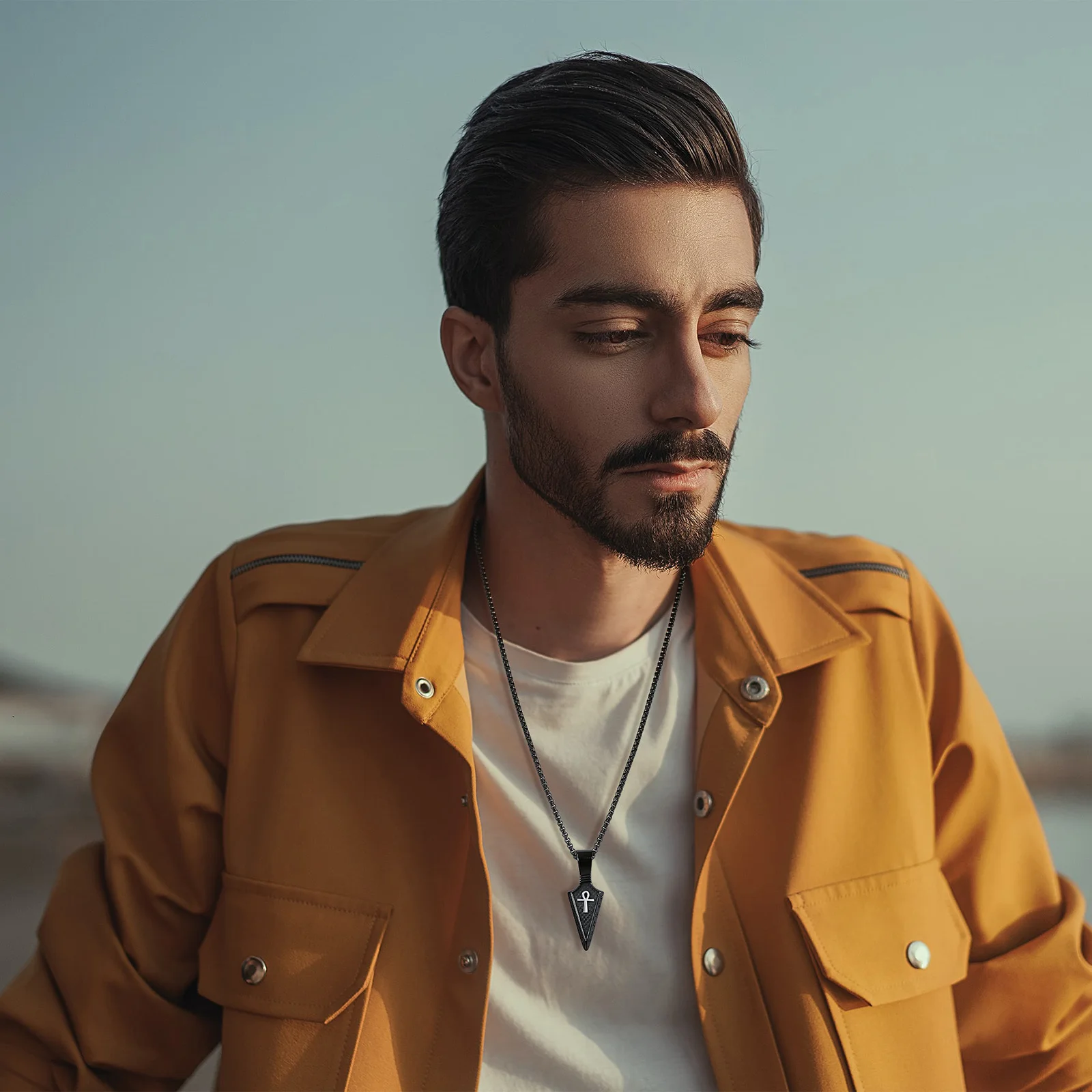 Мужское готическое ожерелье Vnox в виде копьев викингов Черные Подвески-кресты из