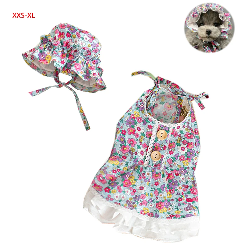 

Summer Dog Clothes Cat Chihuahua Dress Pet Puppy Skirt Hat Pomeranian Bichon Frise Corgi Poodle Schnauzer Small Dog Clothing New