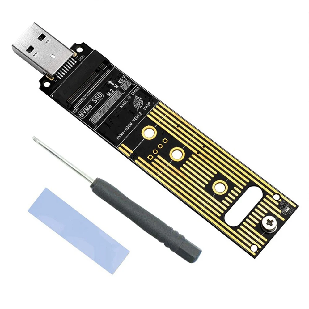 

M.2 NVME SSD to USB 3.1 Adapter Type-A m2 to USB 3.1 Solid State Drive Internal Converter Card for 2242/2260/2280
