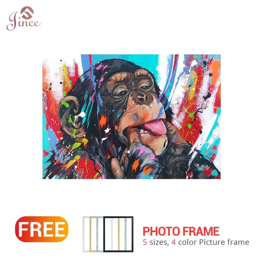 5D DIY алмазная живопись красочный шимпанзе полная квадратная Стразы Gorilla животные