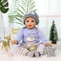 55 cm reborn baby doll handmade silicone vinyl toy simulates realistic toddler boy holiday gift sleep companion