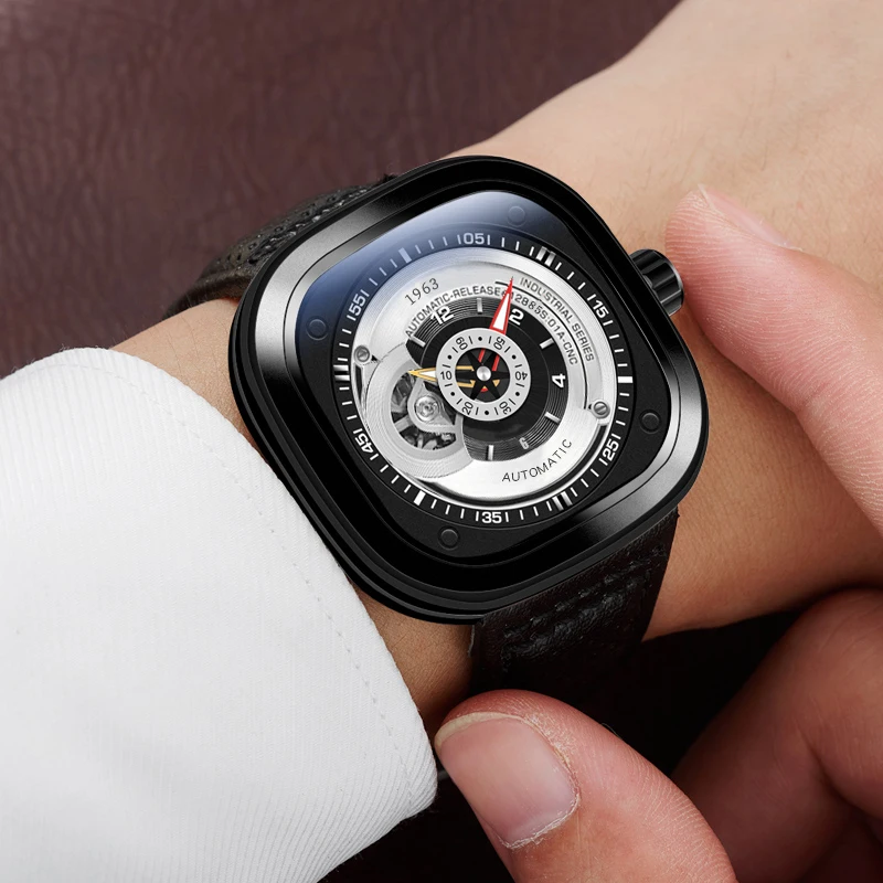 

New Fashion Men Watches AESOP Top Brand Luxury Waterproof Quartz Square Watch For Men Sport Hollow Clock Male Relogio Masculino