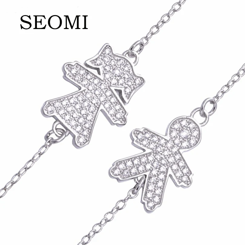 SEOMI Аутентичные 925 стерлингового серебра Популярные Регулируемый мальчик и