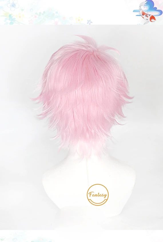 Парик для косплея Akimitsu Mochizuki из аниме ведущие звезды короткий розовый