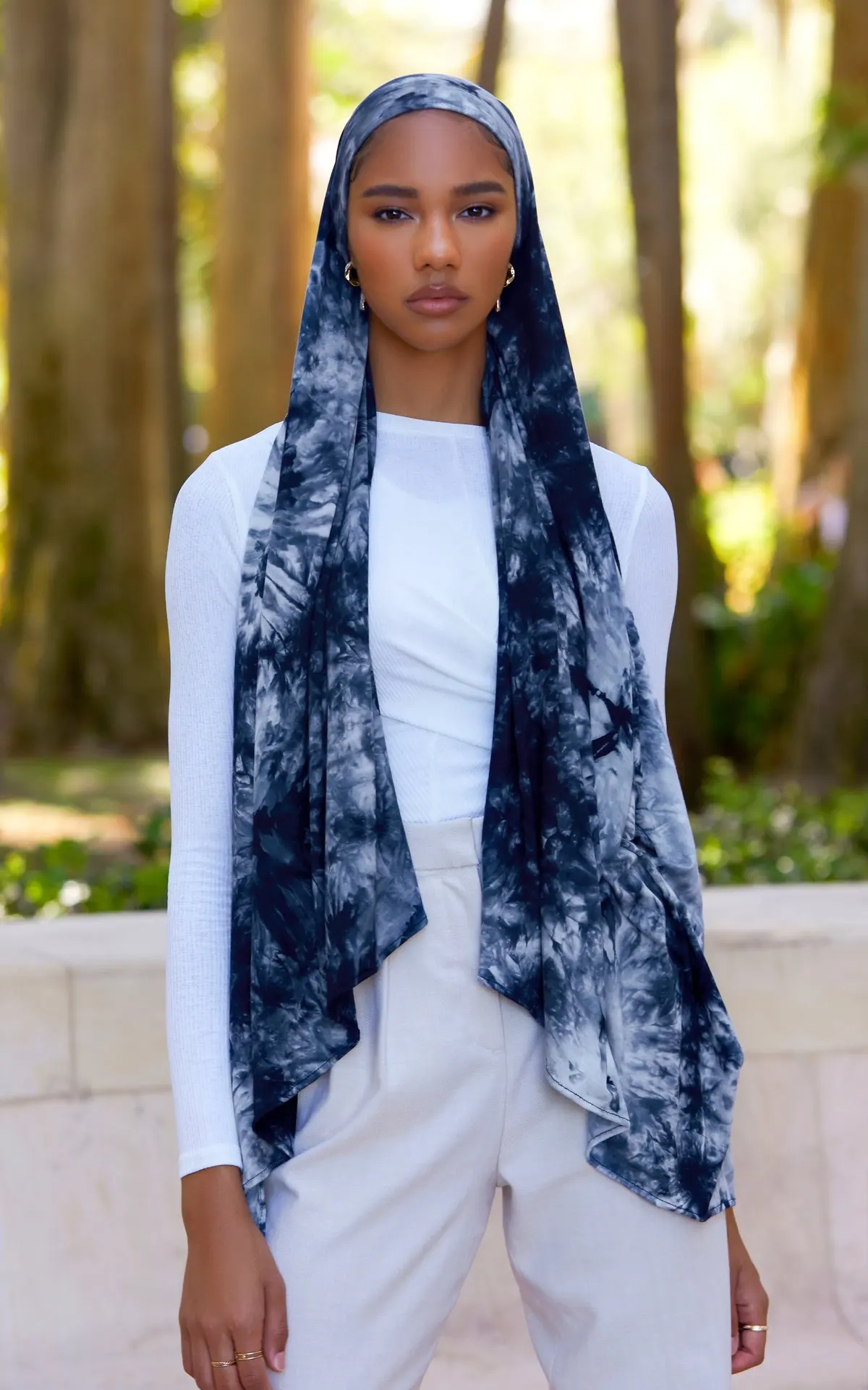 

JTVOVO 2021 New Modal Tie-Dye Muslim Women's Hijab Elastic Soft Jersey Hijabs Wrap Head Scarf Shawl Turban Islam Headscarf Veil