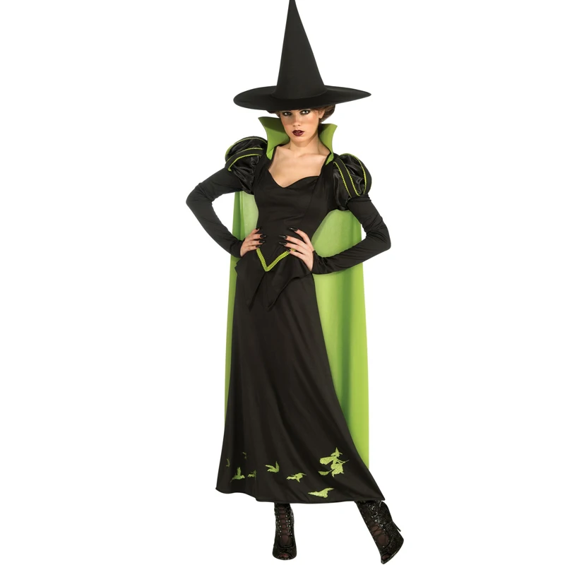 

Карнавал Хэллоуин Леди Зеленый плащ ведьма костюм призрак плохой волшебный волшебник ролевые игры Косплей Вечеринка маскарадное платье