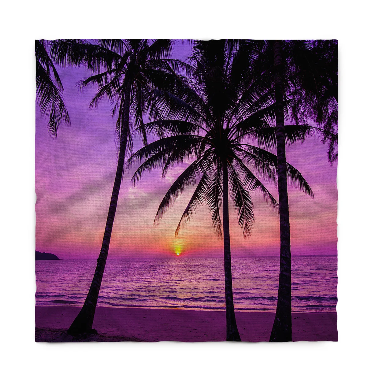 Фиолетовый цвет Coast In The Night Темный остров Райский тихий тропический скатерти