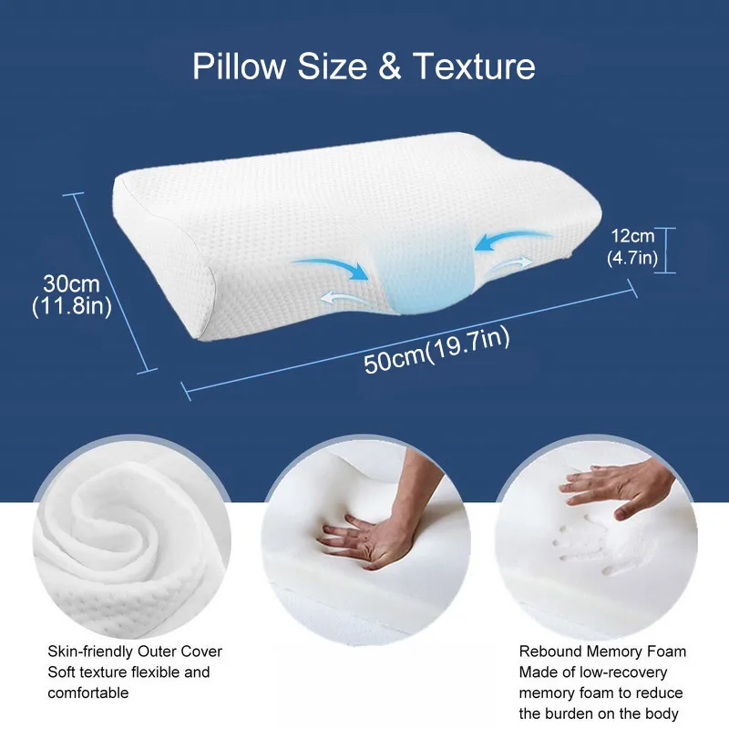 YR Memory Foam постельные принадлежности Подушка для защиты шеи сна медленный отскок Memory Foam подушка-бабочка здоровье затылочный шейный