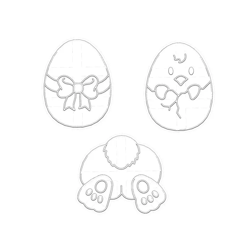 1/3 Pcs Easter Set Cookie Cutter Embossed Mould Animal Chick Bunny Rabbit Egg Biscuit Mold Stamp Bakeware Baking Tools | Дом и сад
