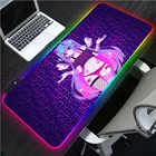 XGZ аниме Moneko девушка RGB игровые аксессуары игровой ноутбук светящийся светодиодный коврик для клавиатуры Настольный Противоскользящий кавайный коврик для мыши Настольный коврик