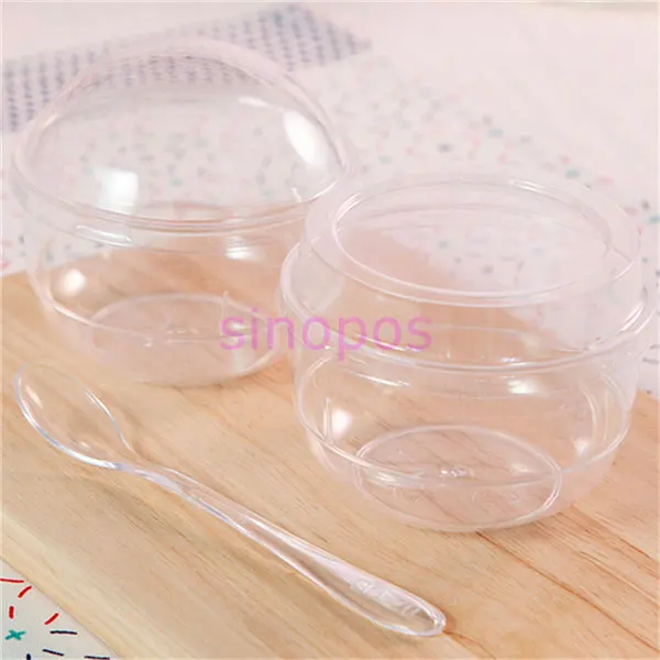 10 шт прозрачный пластиковый круглый рот йогурт чашки пудинг/мороженое/Мусс