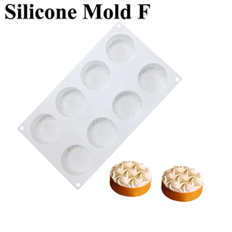 

SHENHONG Dessert Pan Spiral Silicone Cake Mold Cream Flower Brownie Mousse Mould Egg Tart Ring Muffin Pastry Tray Baking Tools