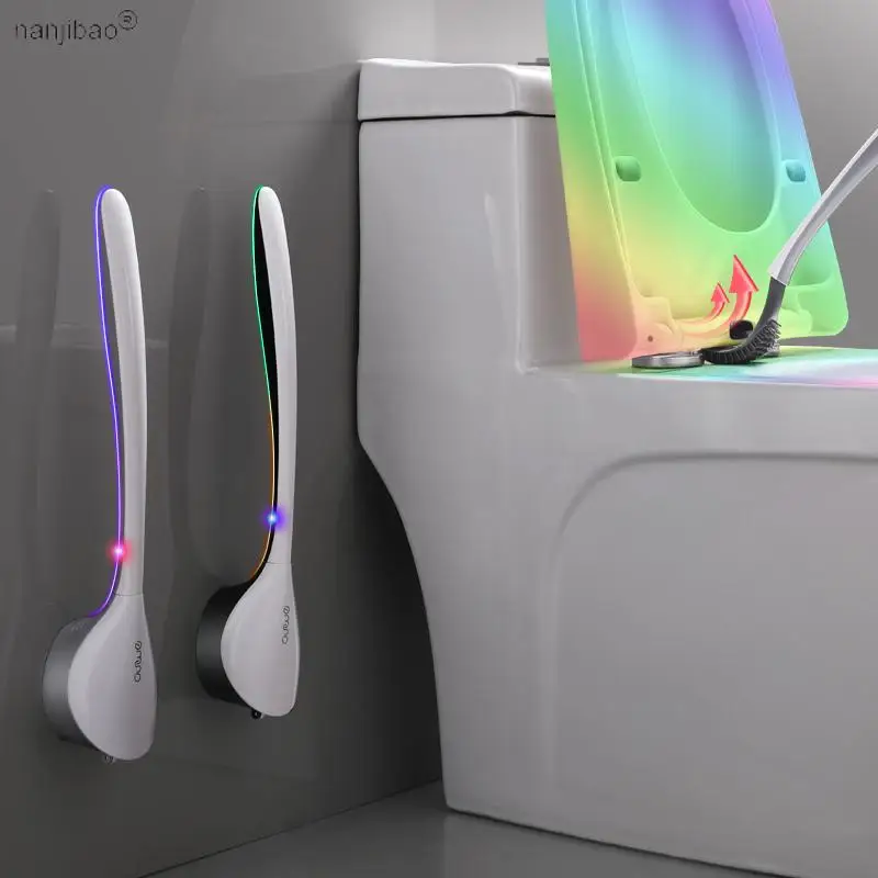 

Creative Wall-Mounted TPR Silicone Brush Head Toilet Brush Household Bathroom Cleaning No Dead Corner Wash Toilet Brush