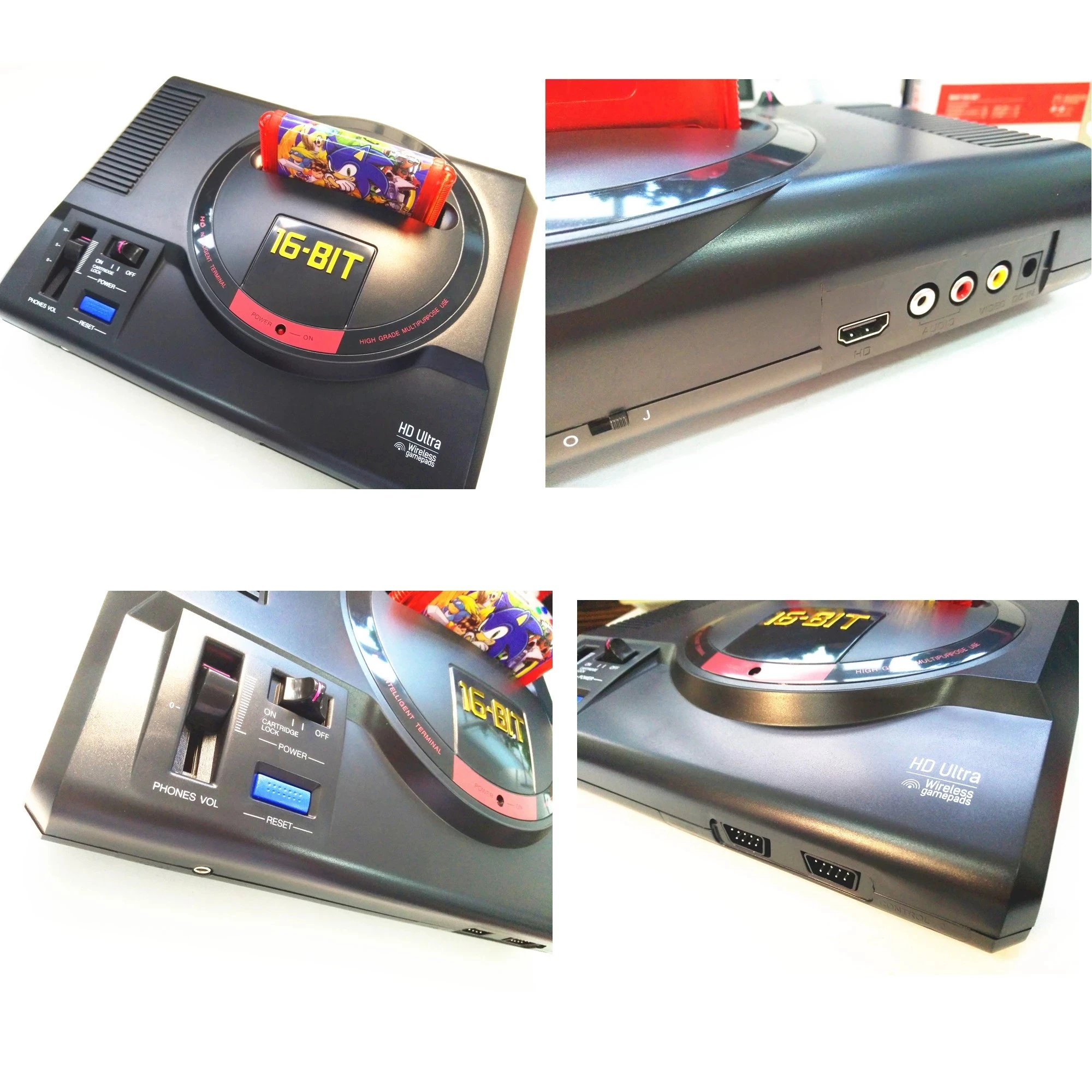 2020 New Version 16Bit MD Genesis TV Game Console HD RCA Display Wireless Gamepads 170 Sega Classic Games 112/126 in 1 games | Электроника