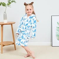 2019 winter baby pajamas kids sleepwear flannel robe hooded toddler bathrobe cute cartoon design for boys girls 2 8 years
