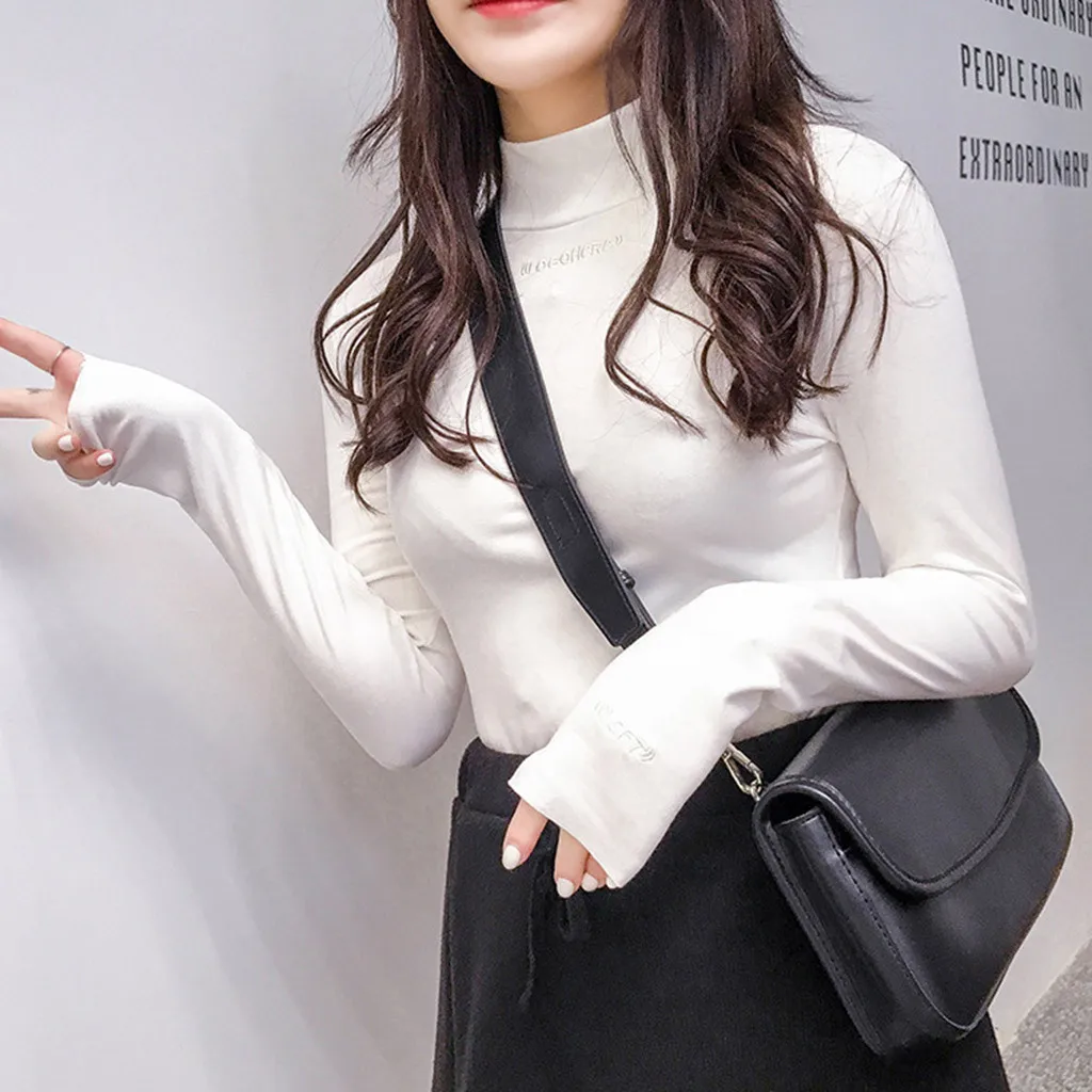 Модная обувь с высоким плотно облегающим шею воротником бархатная блузка