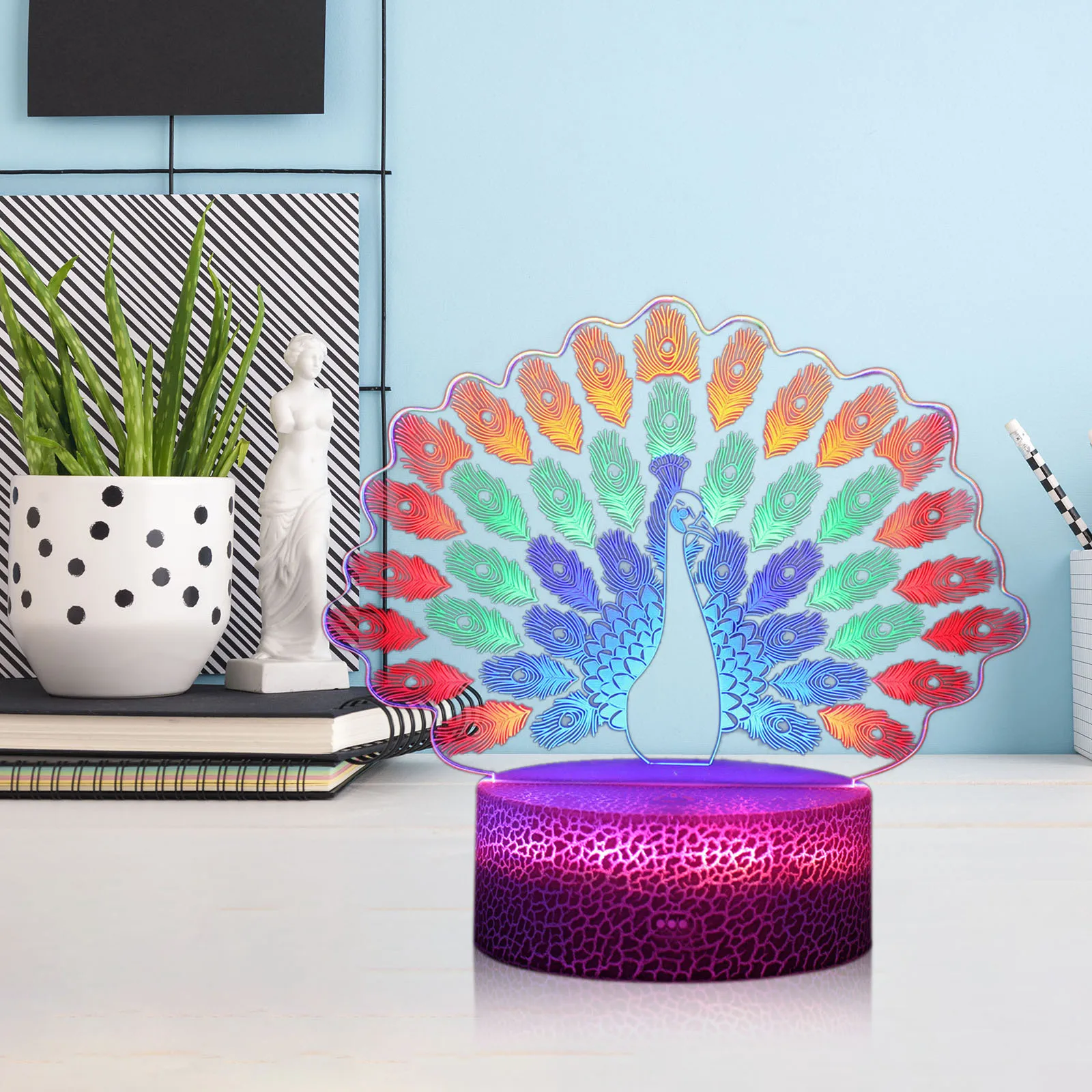 

3D Pattern Night Light Remote LED Illusion Lamp Room Decoration Lampe Night Lights for Living Bed Room Bar Gifts