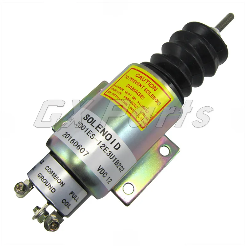 

12V Diesel Stop Valve Cut Down Solenoid 2001ES-12E2U1B2 SA-3352 with 3 Terminals 12V For Woodward 2000 Series