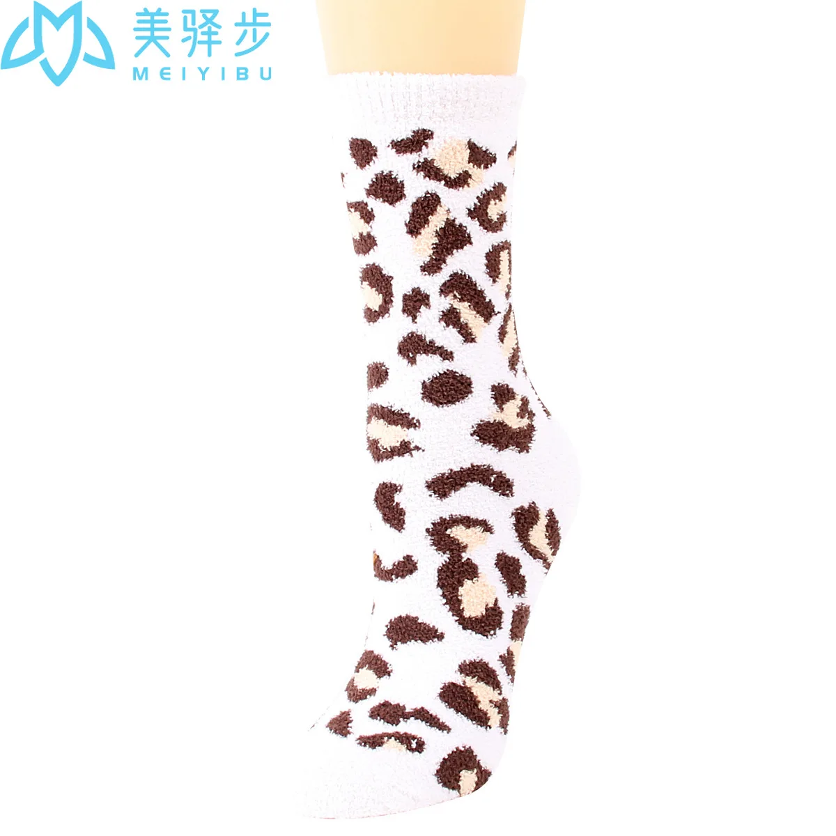 Winter Fashion Leopard Coral Velvet Female Socks 12 PAIRS PER SET Warm and Thick Soft and Comfortable