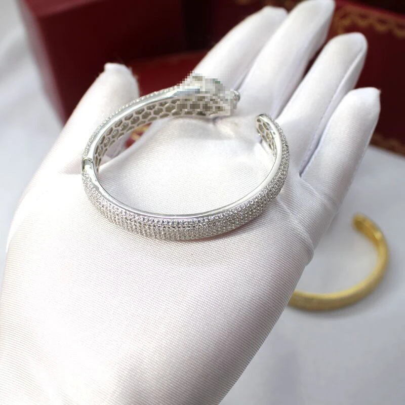 Новые преувеличенные аксессуары Леопардовый Браслет инкрустированный Циркон