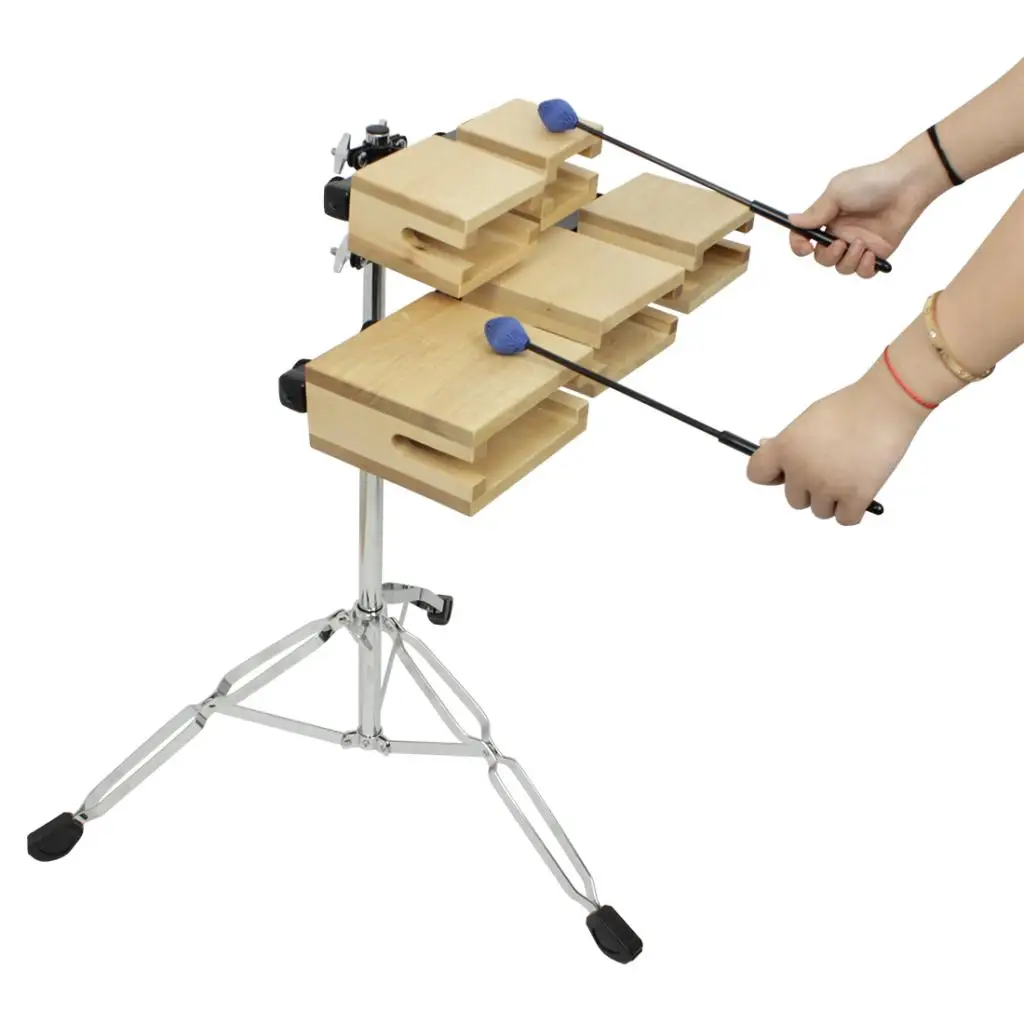 

Maple 5pcs High & Low Pitch Percussion Block w/ Sticks Percussion Instrument
