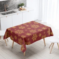 tablecloth for table cloth cover christmas yellow snowflake decoration waterproof decor dining rectangular kitchen oilcloth