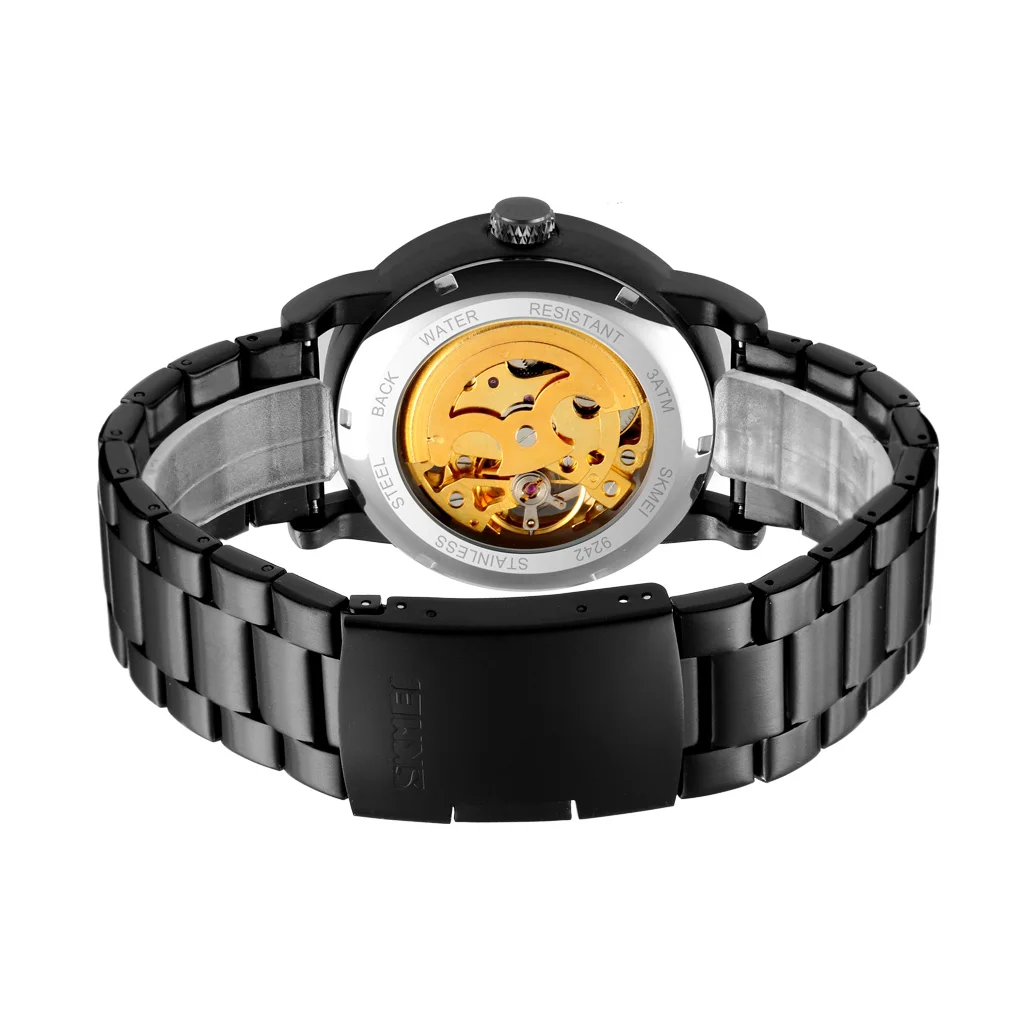 

Mechanical Watch SKMEI Top Luxury Full Steel Men's Business Wristwatches Fashion Hollow Dial Automation Stylish Watches for Male