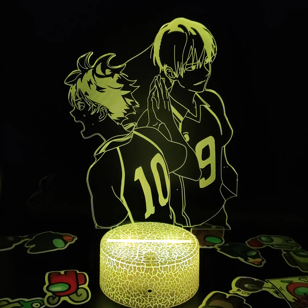 Haikyuu Tobio Kageyama и Hinata Shoyo 3D светодиодные иллюзии ночники креативный крутой подарок