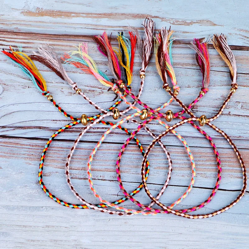 Цветной плетеный браслет Meetvii из веревки в стиле бохо для йоги ручной работы