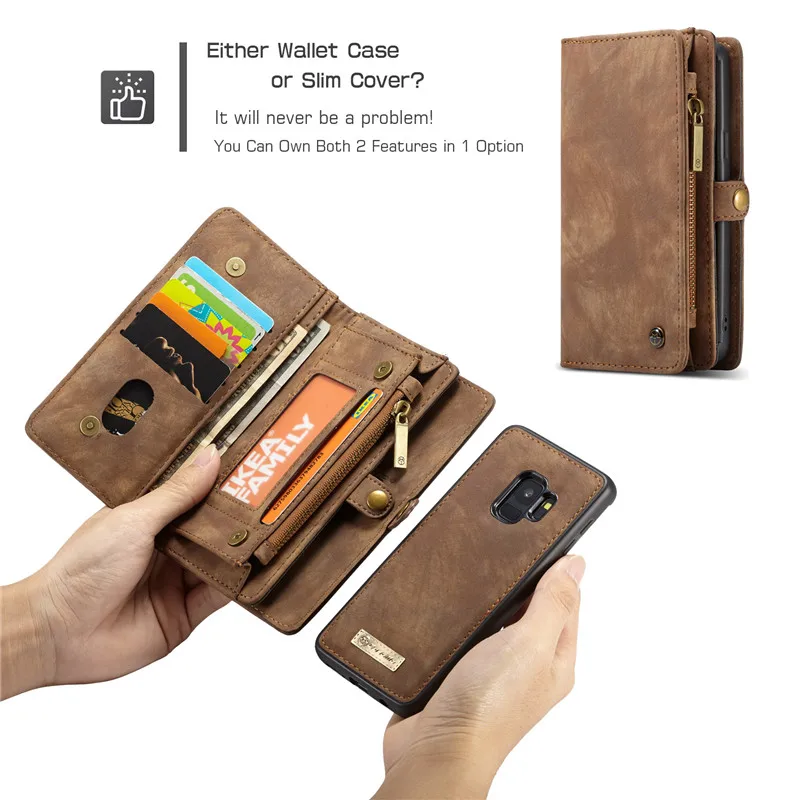 Кожаный чехол кошелек CaseMe для Samsung Galaxy S9 S8 S10 S20 Plus S7 Edge Note 20 Ultra 10 9 8|leather wallet case|case for