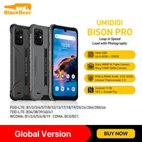 UMIDIGI BISON Pro 8GB 128GB Cellphone Helio G80 Global Version Smartphone IP68 IP69K Waterproof Mobile Phone 48MP Triple Camera