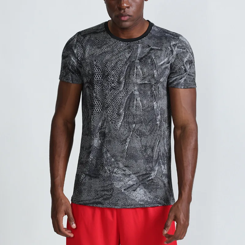 

Men Sport Running Shirts Camouflage Sportswear Men's Short Sleeve Fitness Gym Shirt Quick Dry Basketball Training T Shirt
