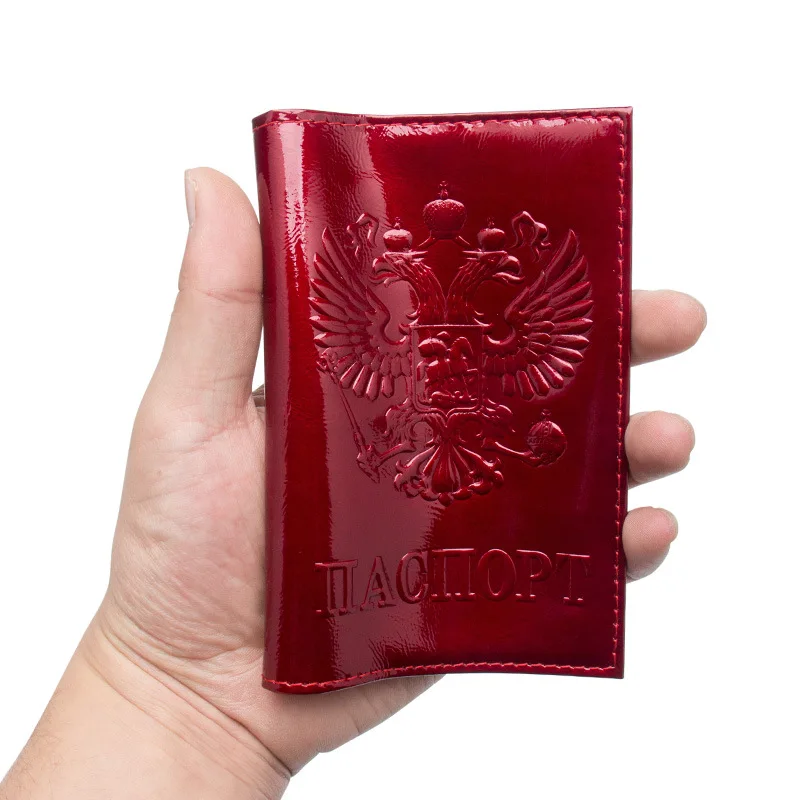 Модная Обложка для паспорта из натуральной кожи с российским зеркалом мужчин и