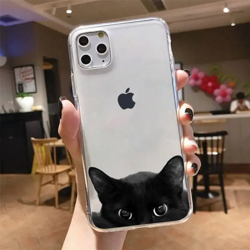 

Cat cute funny photo Phone Case Transparent soft For iphone 5 5s 5c se 6 6s 7 8 11 12 plus mini x xs xr pro max