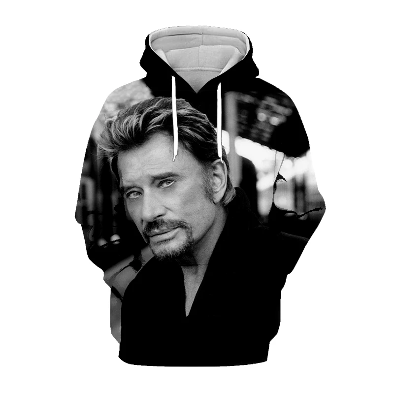 

SONSPEE Sudadera Johnny Hallyday Hoodie 3D Print Women Hooded Sweatshirt Mens Fashion Graphic Hoodies Casual Streetwear Pullover