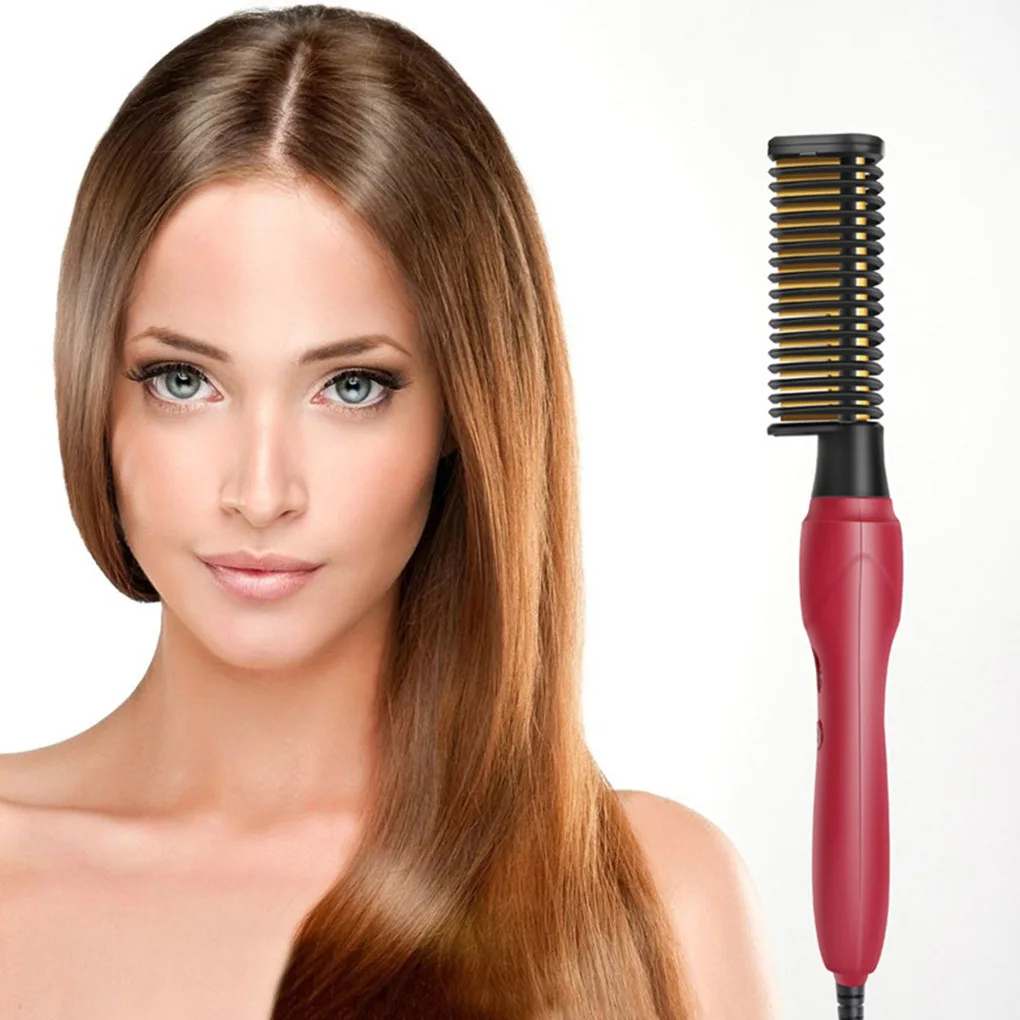 

2 in 1 Hot Comb Straightener Electric Hair Straightener Hair Curler Wet Dry Use Hair Flat Irons Hot Heating Comb For Hair