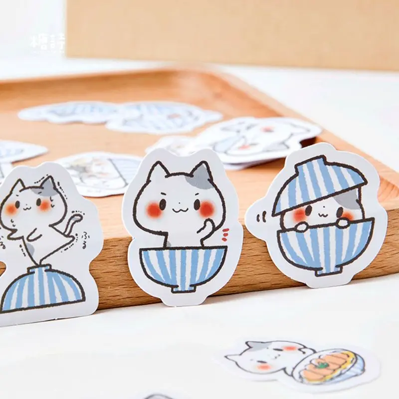 

45pcs/box Cute Cat Stationery Stickers Sealing Label Travel Sticker DIY Scrapbooking Diary Planner Albums Decorations