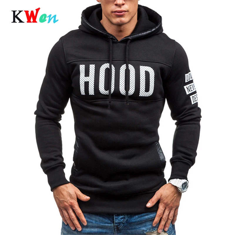 Толстовка мужская с буквенным принтом брендовая кофта капюшоном хлопковый