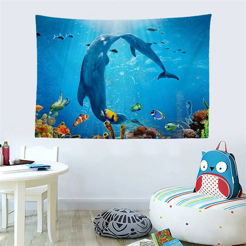 

Подводный мир гобелен настенный эстетический Триппи гобелены пляжное полотенце Шаль Плед простынь домашний декор